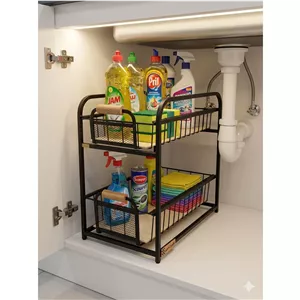 استند کشو دار کابینت فلزی دسته چوبی ( همه کاره )