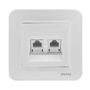پریز شبکه دو پورت CAT6 مدل ارس اقتصادی برند ایران الکتریک
