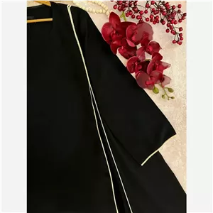 ماکسی عبای زنانه کرپ الیزه مدل تهمینه رنگ مشکی