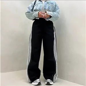 شلوار دخترانه اسپرت  بگ بغل زیپ سه خط اسپرت کد 7165889