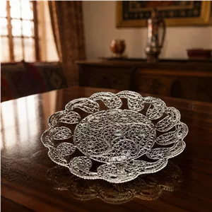 ظروف ملیله کاری شیرینی خوری دورترمه پایه کوتاه
