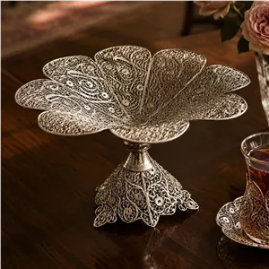 ظروف ملیله کاری شیرینی خوری طرح گل بزرگ