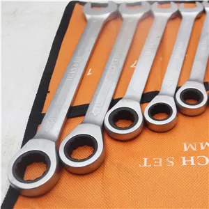 آچار یکسر تخت و یکسر رینگی سوباشی مدل جغجغه ای کد YP-8-19MM مجموعه 7 عددی