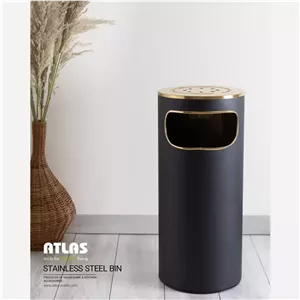 سطل استیل گرد جا سیگاری دار اطلس مدل هانیس