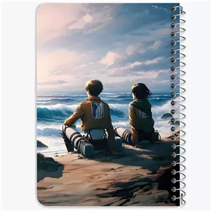 دفتر نقطه ای 50 برگ خندالو طرح میکاسا و ارن اتک آن تایتان (Attack On Titan) کد F14512