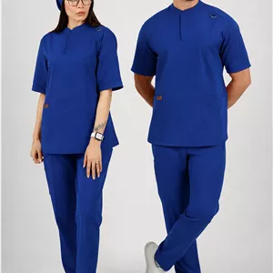 اسکراب پزشکی یقه دیپلمات اسپرت آبی کاربنی
