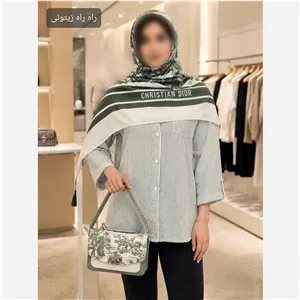 شومیز نخی راه راه قابل سفارش با روسری و یا با ست کیف و روسری (برای انتخاب طرح پیام دهید)