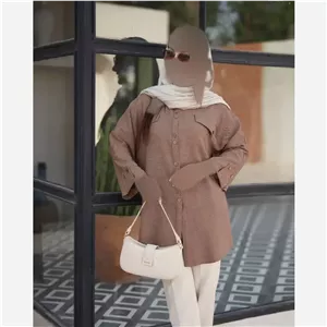 شومیز مانتو لینن ترک زنانه مدل آزاد سایز بزرگ