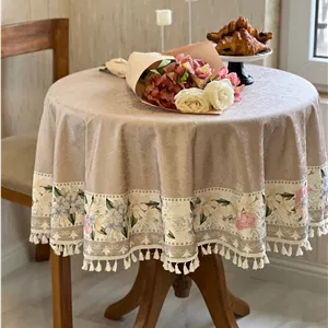 رومیزی گرد مخمل ضدلک سیمین کد 1005