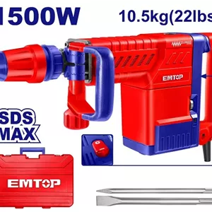 چکش تخریب بتنکن 1500 وات EMTOP مدل EDBRM1501 5 شیار SDS-MAX با وزن 10 کیلوگرم آوانور-پس کرایه