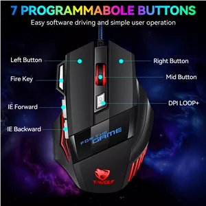موس گیمینگ T-WOLF M1RGBDPI 3600