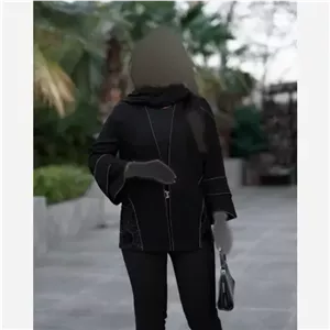 مانتو زنانه مدل آلیسا پارچه شانتون اندونزی با خرجکار گیپور پولک دوزی شده