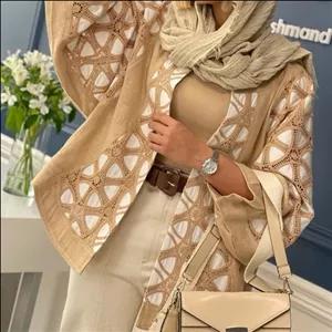 کت کوتاه مدل الماس  بسیار زیبا با تنخور عالی بالاترین کیفیتجنس لینن ساده ترک و لینن قلاب بافی بسیار زیبا 