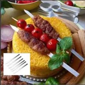 بسته 10عددی سیخ کباب تابه ای جنس گالوانیزه 16 سانت در 0.5سانت پهنا