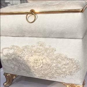 صندوقچه عروس دو طبقه جک دار با دانتل ترک سجاده حانملز