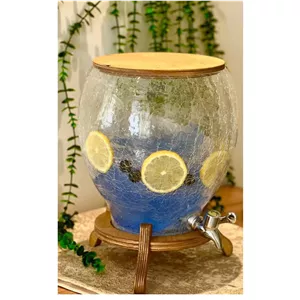 کلمن آبگز صدف پایه چوبی کلمن شربت خوری پایه چوبی کلمن شیشه ای آبگز 