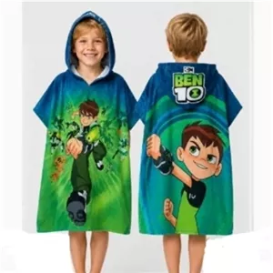 حوله پانچو کلاهدار طرح BEN 10 پسرانه. وارداتی 