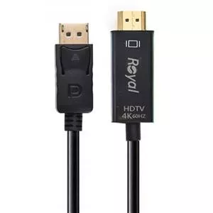 کابل تبدیل DisplayPort به HDMI رویال مدل 4K انتقال تصویر و صدا با کیفیت Ultra HD