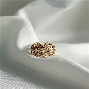 انگشتر chain ring ژوپینگ اصل رزگلد (زنجیری) فری سایز وارداتی مسترکوالیتی ضد حساسیت رنگ ثابت