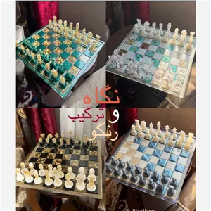 شطرنج کامل رزینی با رنگ و ترکیب دلخواه 
