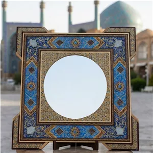 آینه خاتم کاری طرح اسلیمی (تذهیب) چهارگوش 