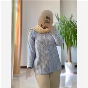 مانتو لنین زارا مروارید دوزی پاپیون سبز فری سایز