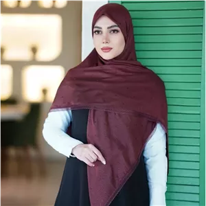 روسری نخی نگین دار دور دانتل 