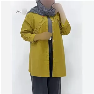 مانتو زنانه مدل ماهرخ جنس الیاف لینن پنبهای فری سایز