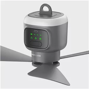 پنکه سقفی شارژی کمپینگ و چراغ دار Porodo مدل Lifestyle Camping Rechargeable Ceiling Fan