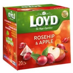 چای کیسه ای هرمی لوید LOYD مدل گل رز و سیب rosehip apple پک 20 تایی
