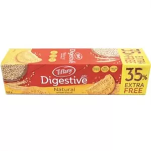 بیسکویت دایجستیو اورجینال تیفانی 250 گرم TIFFANY مدل Digestive Natural Wheat Biscuit کارتن 12 تایی