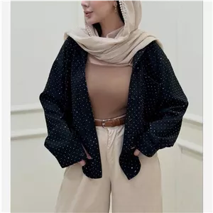 شومیز ینزی نگین دار تک جیب 