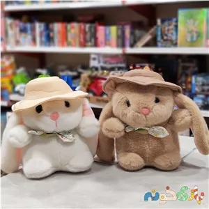 عروسک خرگوش کلاه دار فانتزی مدل Bunny Hat ارتفاع 17 سانتیمتر وارداتی و اورجینال