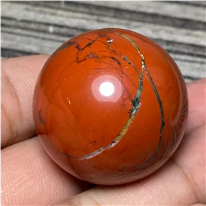 گوی سنگ طبیعی جاسپر سرخ زیبا کد7583