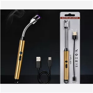 فندک شارژی برقی پلاسما USB گردنی انعطاف پذیر ضد باد 