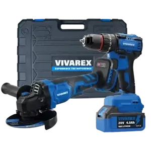 کیت 2 عددی دریل و مینی فرز شارژی براشلس ویوارکس مدل VR2402-BCK (12 ماه گارانتی)