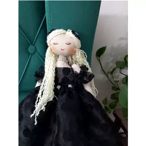 عروسک دست ساز شیک مشکی مو کنفی