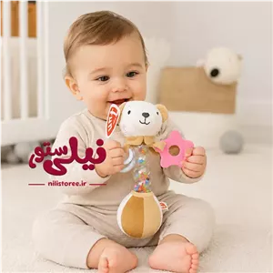 جغجغه و دندانگیر نوزاد طرح خرس کرم و ستاره برند فان بیبی Fun baby