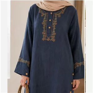 مانتو گلدوزی قواره دار زنانه مدل ستاره جنس شانتون کنفی وارداتی درجه یک و خنک