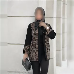 مانتو مجلسی سوزن دوزی کرپ مرویجت مدل ترمه