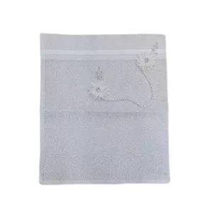 کیف شاباش عروس مستطیل مدل گل و مروارید 