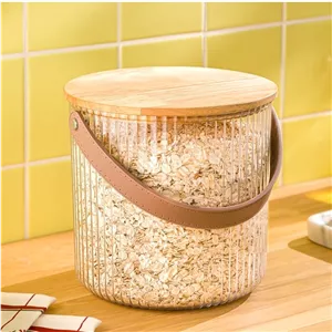 سطل شیاردار 3 لیتری درب چوبی لیمون( پس کرایه )