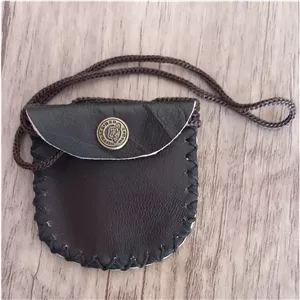  گردنی چرمی و کیف دعا چرم طبیعی قهوه ای