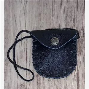  گردنی چرمی و کیف دعا چرم طبیعی مشکی