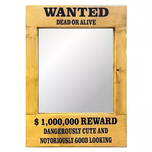 آینه دیواری طرح Wanted سایز 30 40