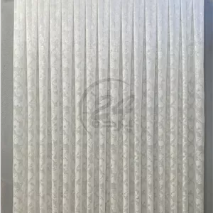 پک کامل پرده حریر محو سفید شیری 1801 دوخت پلیسه (براساس سایز پنجره)