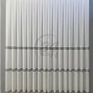 پک کامل کتان سه رو آلفونسا رنگ خاکستری دوخت پلیسه (براساس سایز پنجره)