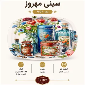 سینی بدون دسته مهروز مدل 6652 بانکه سایز 2132 سانتی متر ارسال پس کرایه 