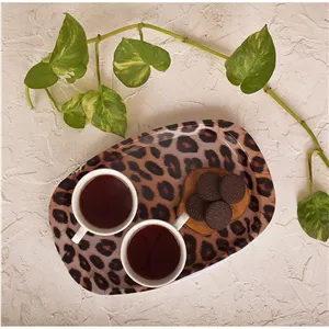 سینی بدون دسته مهروز مدل 6652 پلنگی سایز 2132 سانتی متر ارسال پس کرایه 