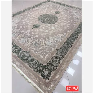 فرش 1200شانه تراکم 3600 کف ساده 12متری آریانا 201 موکایی صدفی 